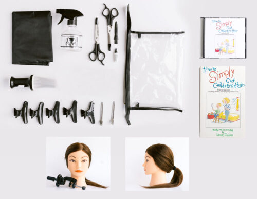 How to Simply Cut Children's Hair Kit for Girls with Book, DVD and Practice Doll Head.