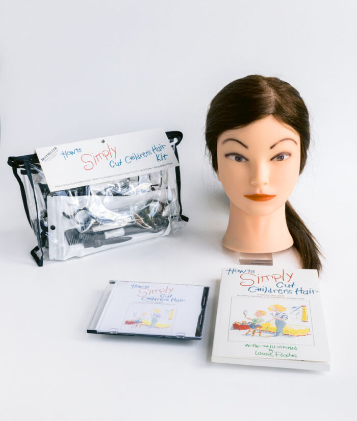 How to Simply Cut Children's Hair Kit for Girls with DVD, Book and Practice Doll Head.