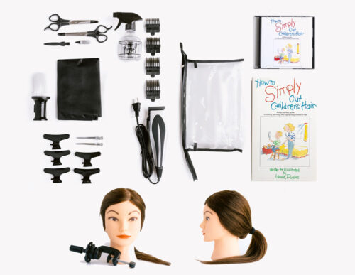 How to Simply Cut Children's Hair Kit for Boys and girls with Book, DVD and Practice Doll Head.