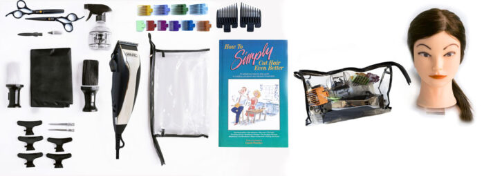 How to Simply Cut Hair Even Better Kit for Men and Women with Book and Practice Doll Head.